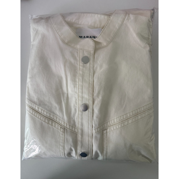 Isabel Marant Etoile Kiara Belted Cotton Poplin Romper Jumpsuit Ecru Sz 4 EU 36 - Picture 16 of 16